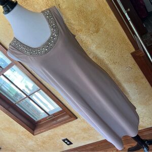 R&M Richard's Elegant Sleeveless Dress with Embellished Neckline Size 10
